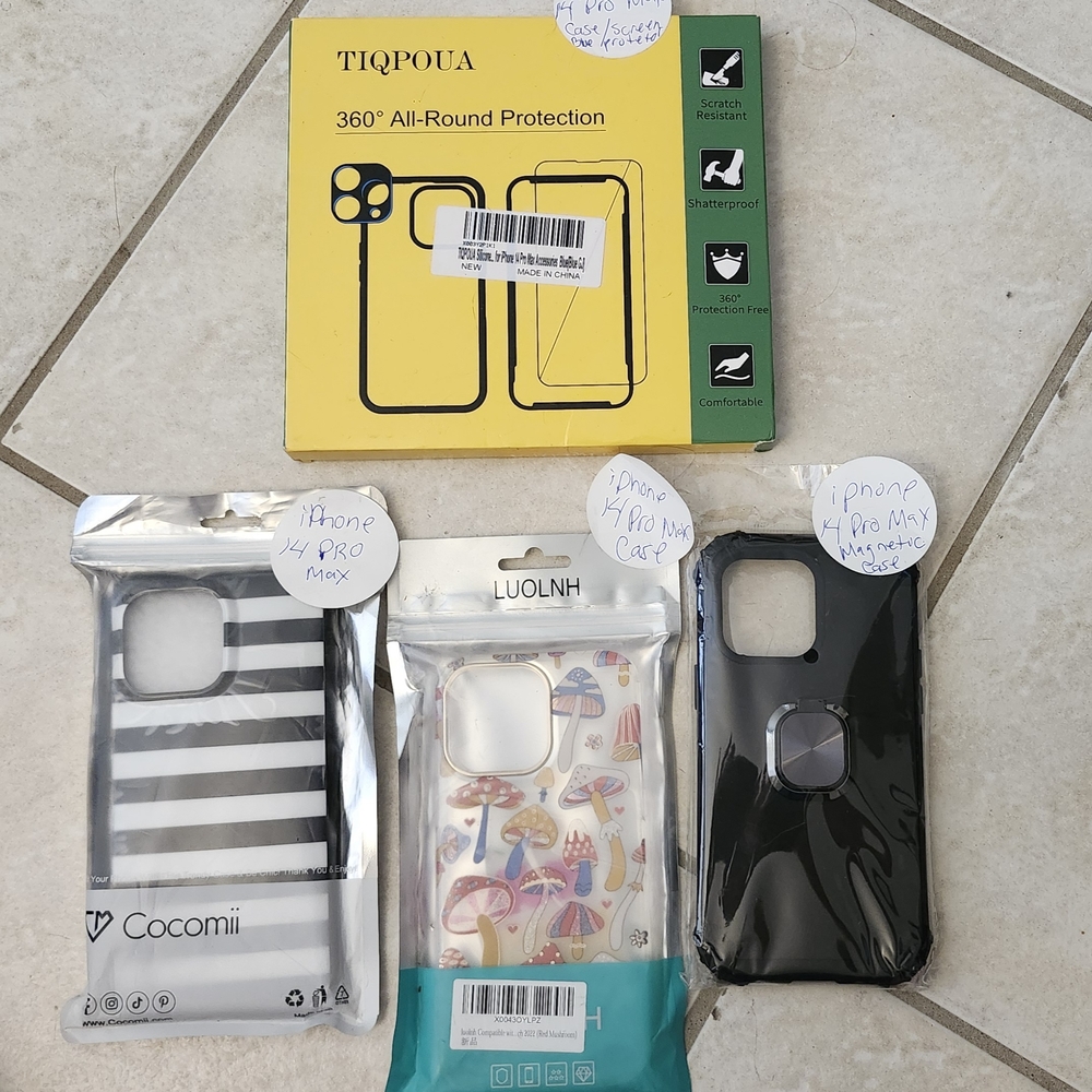 Black and White Striped iPhone 14 Pro Max Case $19
